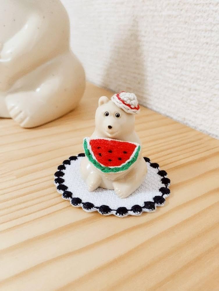 りんご　白くま貯金箱用　ミニしろくま(ガチャならぶんです。)用　小物セット Amazon.co.jp: 白くま貯金箱ミニ用 ミニしろくま用(ガチャガチャなら